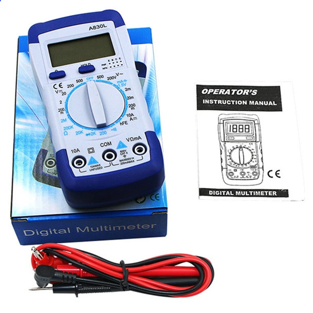 Digital Multimeter Handheld Digital Display Multi-meter AC / DC Voltmeter Ammeter Ohm Resistance Diode Triode Tester LCD Backlight Data Retention