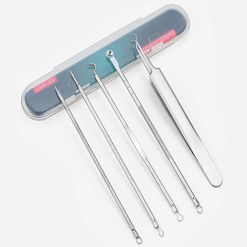 5 PCS Blackhead Remover Comedones Extractor Acne Removal Kit for Blemish, Whiteh