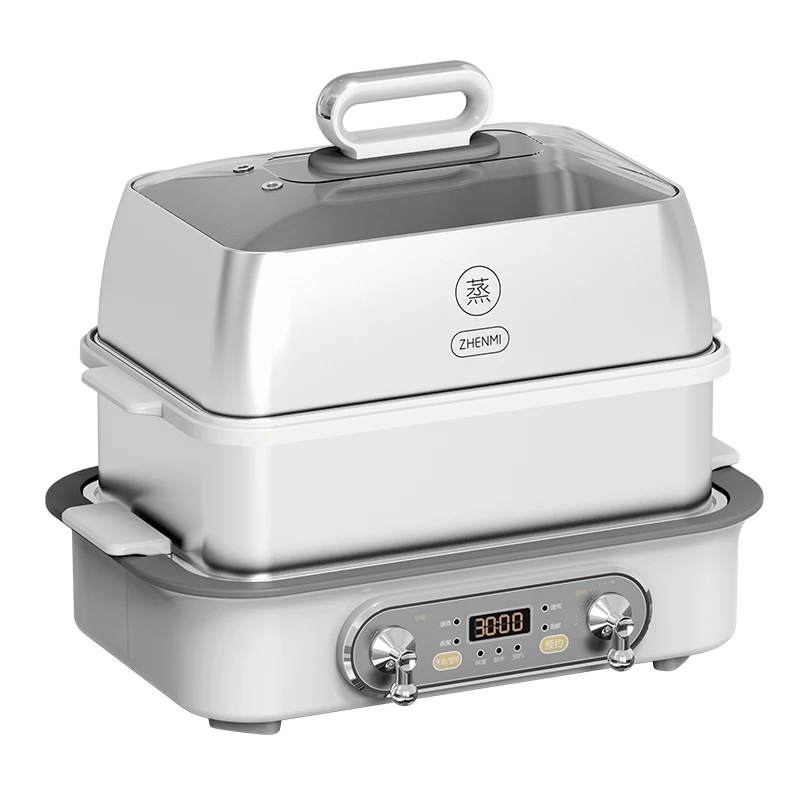 ZHENMI12L304StainlessSteelMultifunctionalElectricSteamerwithLayersTemperatureControl