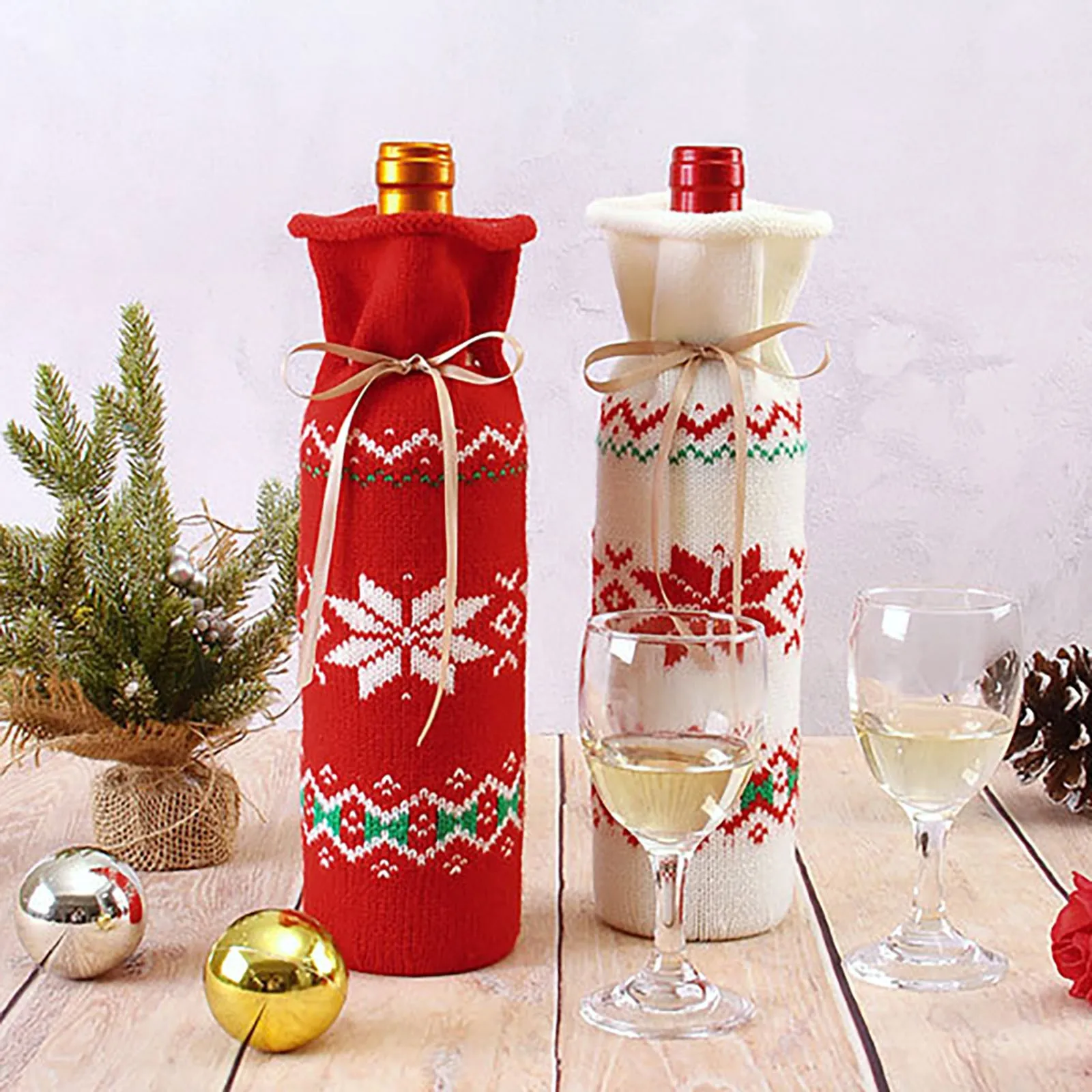 Tanio Knitting zestaw świąteczny do butelek sklep
