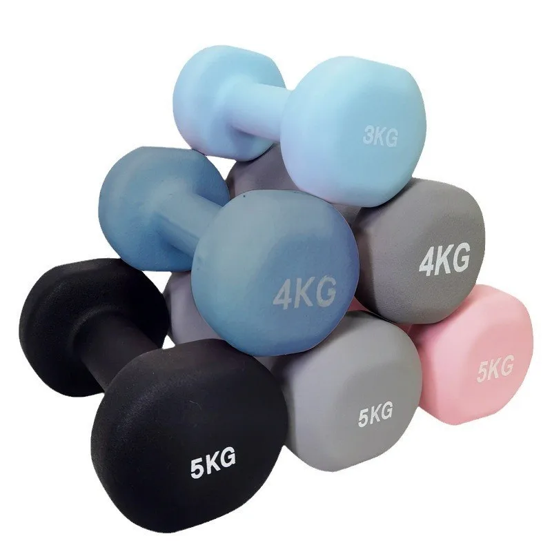 Adjustable Dumbbell Yoga Flat Head Scrub Impregnated Plastic Men And Women Home Exercise Sports Equipment Solid Cast Iron