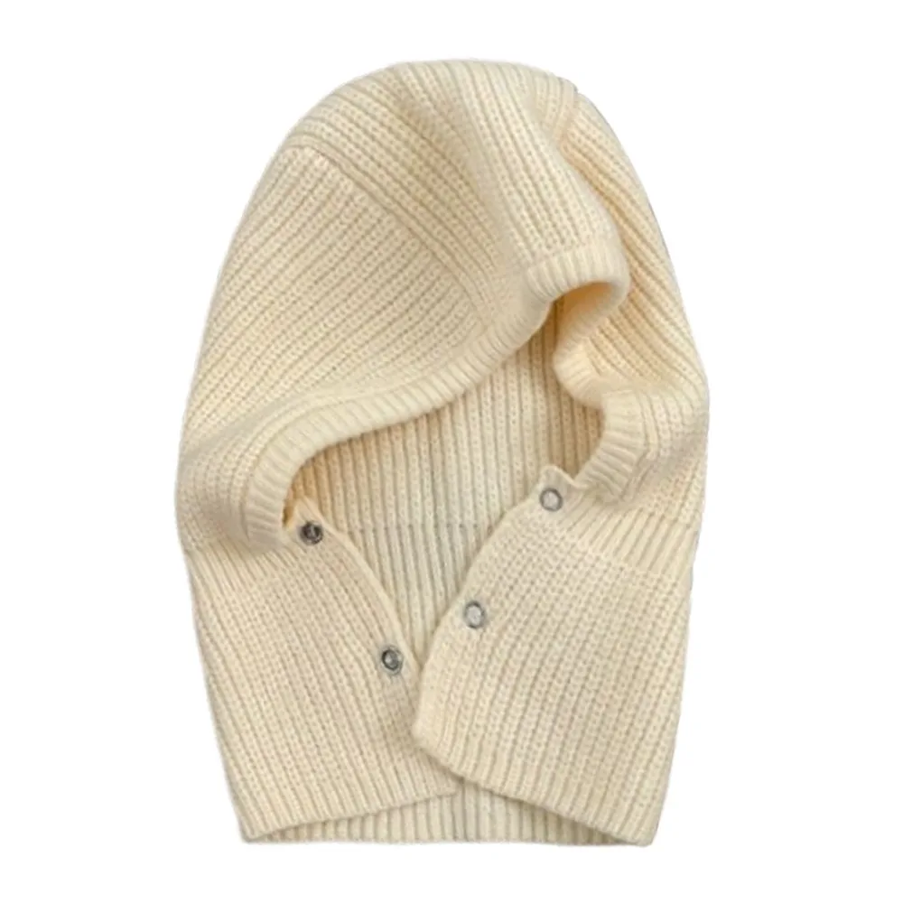 Acrylic Kids Balaclava Hat Scarf Warm Knitted Beanie