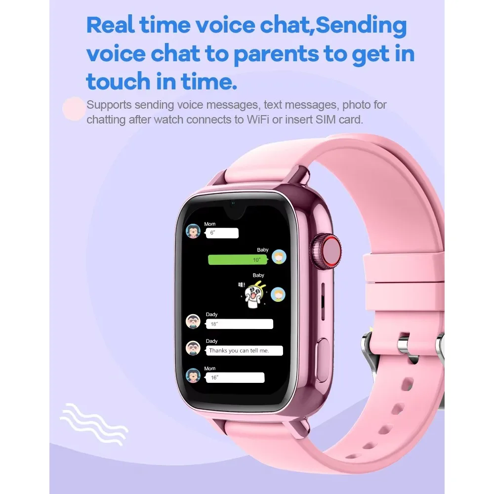 4G Smart Watch For Children Two Way Video Call GPS WiFi LBS Tracker 800mAh Battery Kids SmartWatch