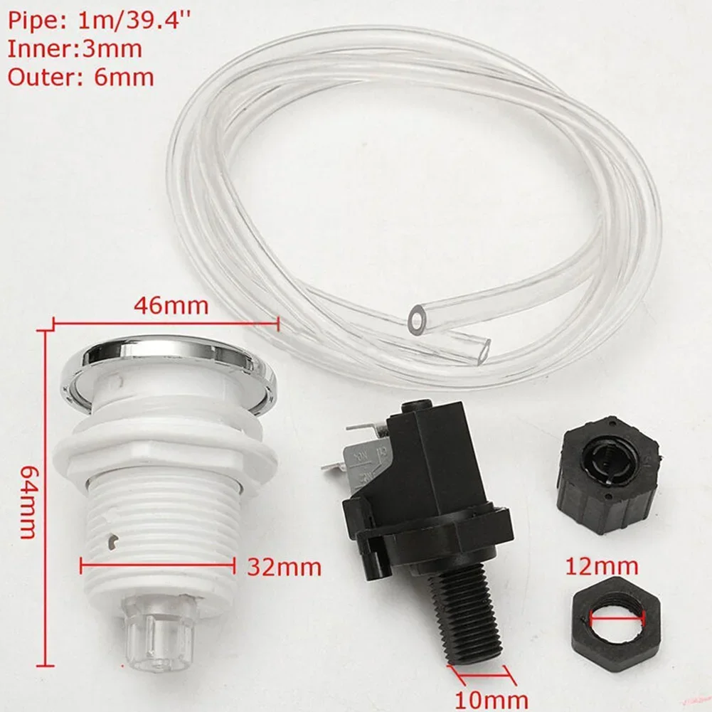 Durable High Quality Practical Air Button Push Swimming Pool 16A Switch 1m Hose Air Button On/Off Parts