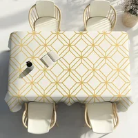 Nappe de Table à motif géométrique élégant, décoration de fête, salle à manger, maison, cuisine, patios, imperméable, anti-taches 1