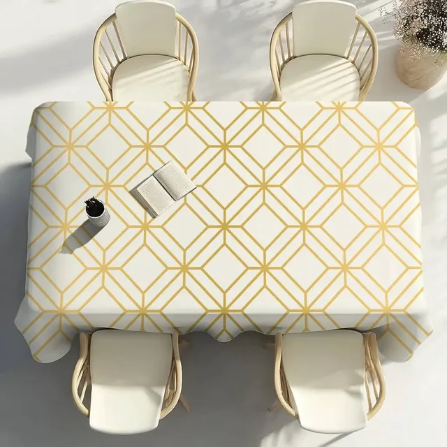 Nappe de Table à motif géométrique élégant, décoration de fête, salle à manger, maison, cuisine, patios, imperméable, anti-taches 1