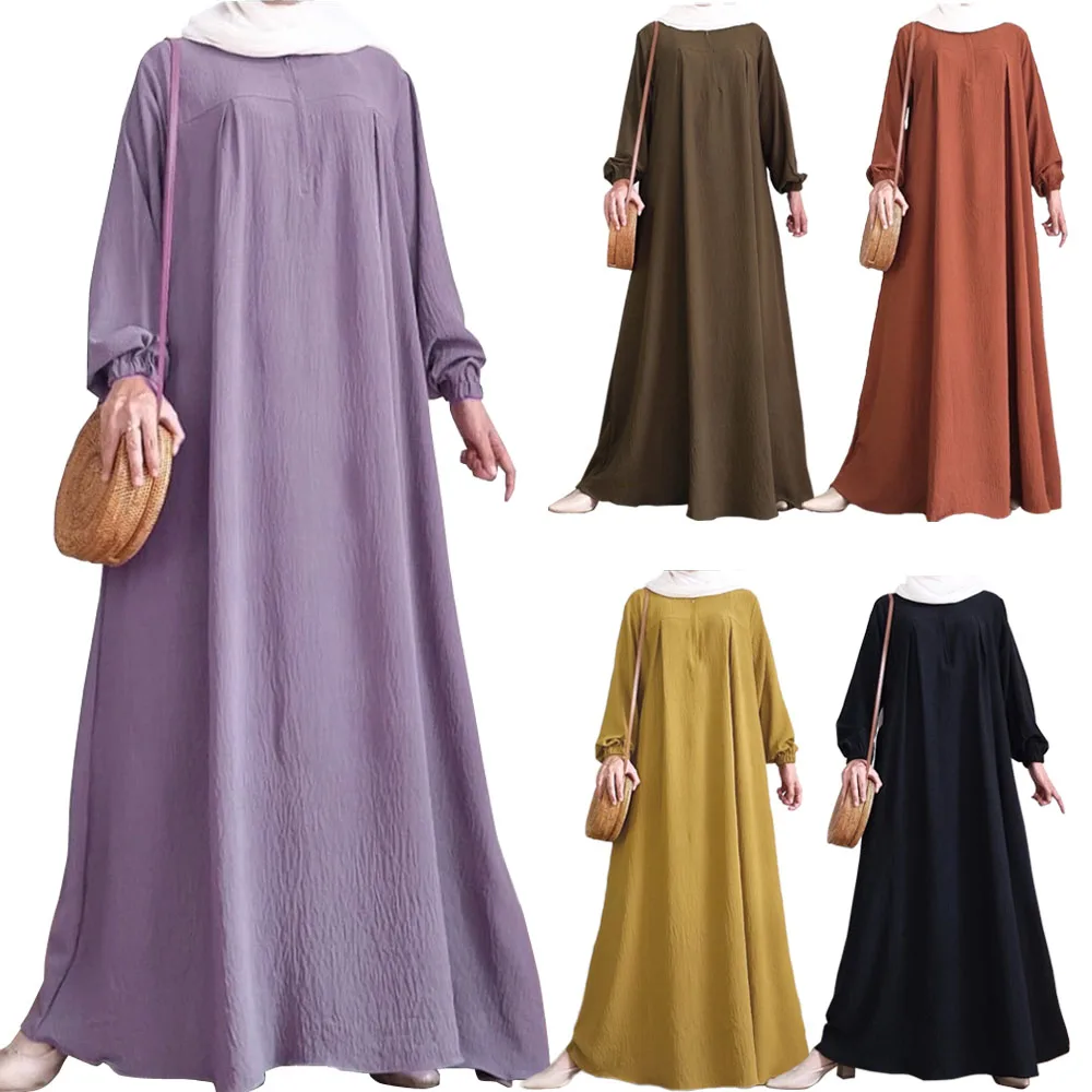 

Modest Casaul Abaya for Muslim Women Dresses Turkey Arab Dubai Prayer Long Sleeve Maxi Robe Femme Islam Jalabiya Caftan Clothing