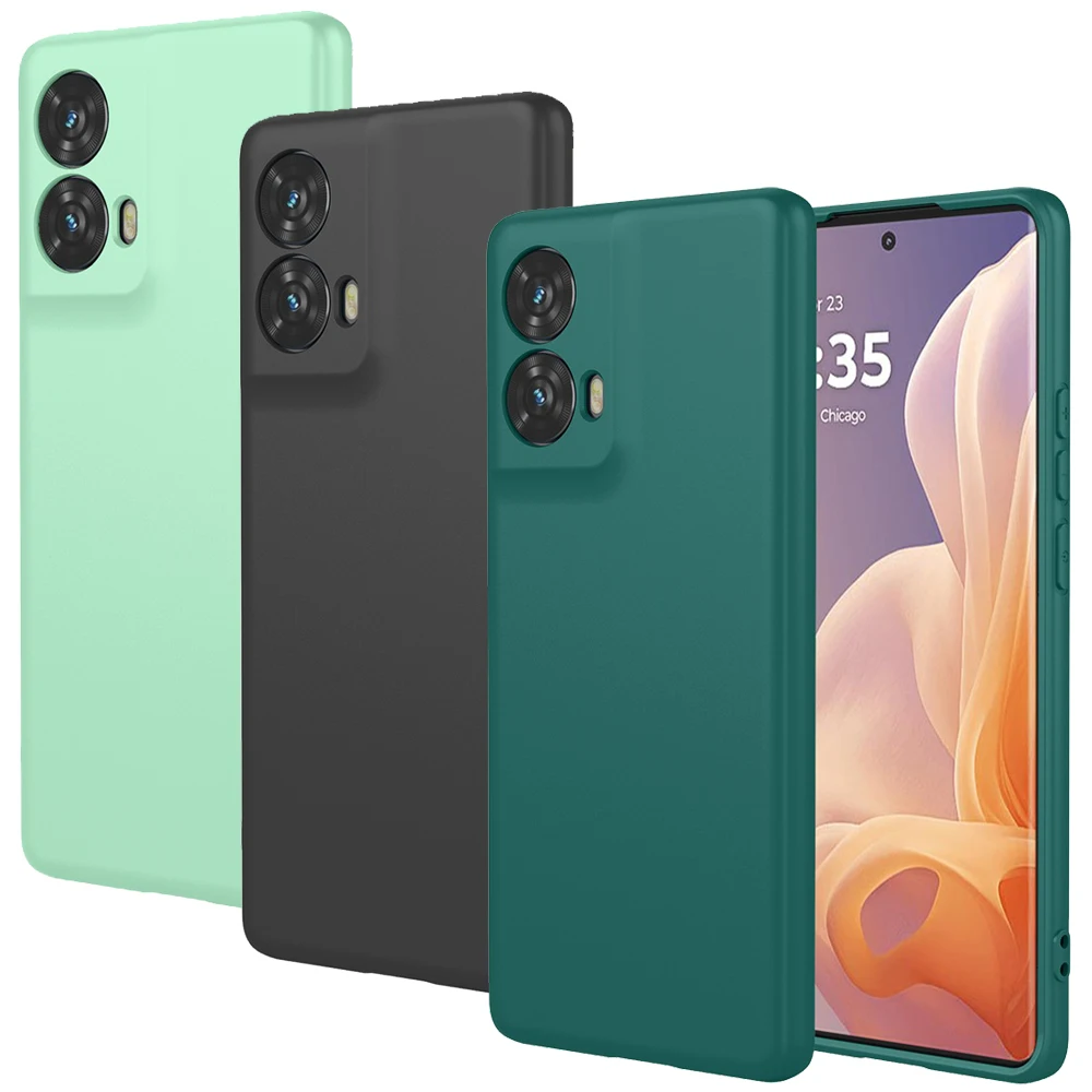 Edge 50 Fusion Anti-Shock Silicone Rubber Case with Microfiber Lining