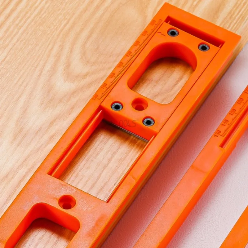 Wooden Door 3D Hinge Slotted Template Adjustable Length Positioning Plate with Scale Bottom Plate Suitable for Invisible Hinge