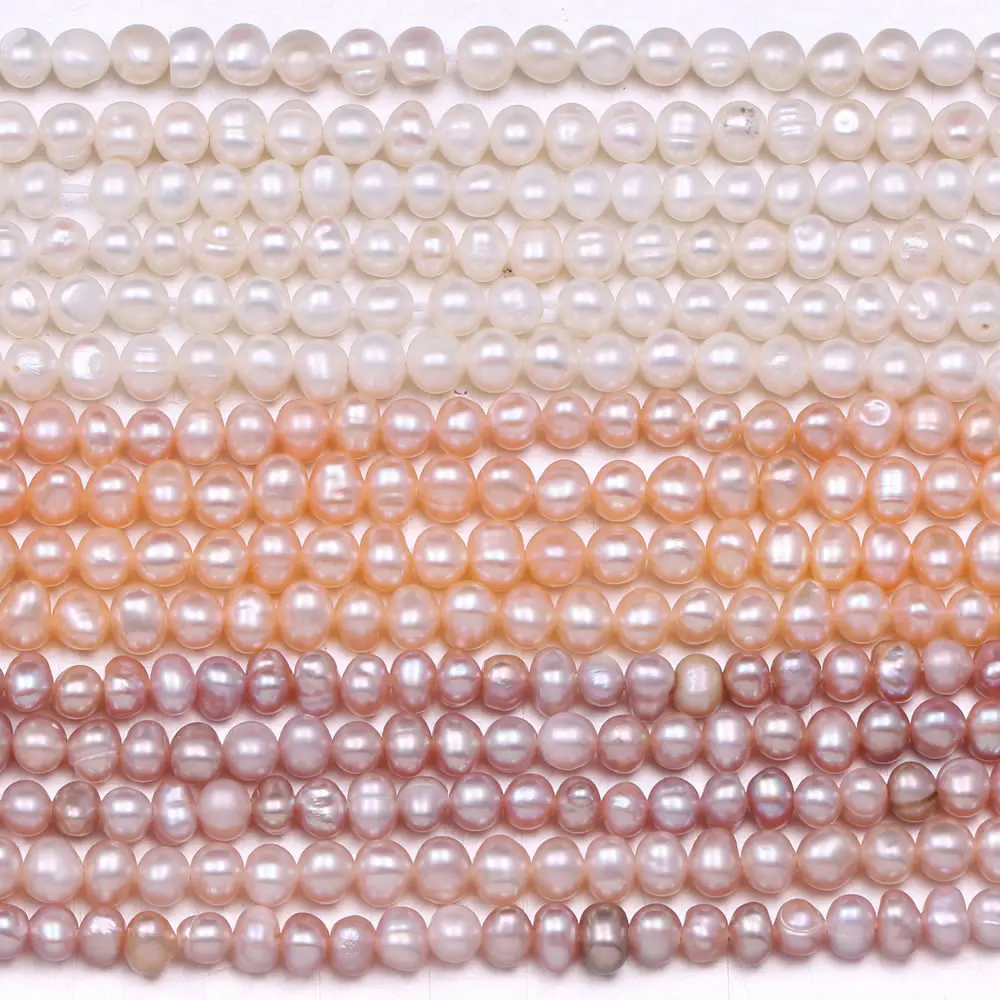 

4-5mm Round Natural Freshwater Pearl White Pink Purple Spacer Beads for Jewelry Making DIY Necklace Bracelet Bracelets Accessory