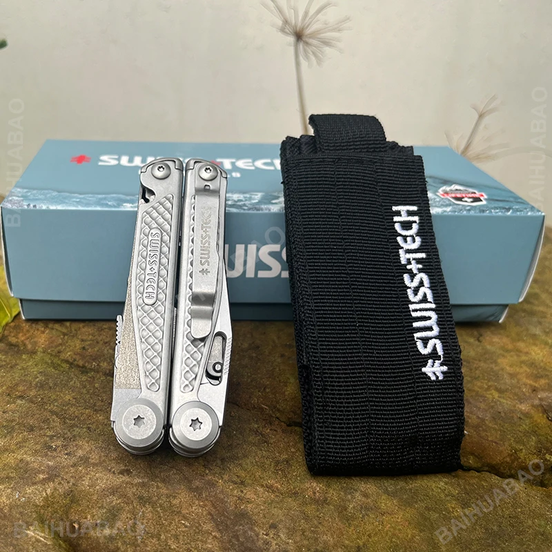 SWISS TECH 18 In 1 Multitool Folding Pliers Multi-functional Tools Scissors Saw EDC Outdoor Survival Equipment