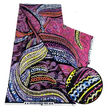 2026 New Style Nigeria Stonk Golden- Wax Print Fabric - High Quality African Wax Print Fabric for Patchwork, Clothing & DIY" HS4 1