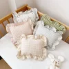 Nordic Style Cotton Baby Small Pillow 28x34cm with Ruffles Muslin Kids Cushion Baby Newborn Bedding Pillows Cushions Room 3