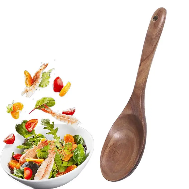 Wooden Utensils For Cooking Salad Spoon Wooden Fork Teak Non-stick Spatula Teak Pot Shovel Wood Cooking Spoons Kitchen Cookware