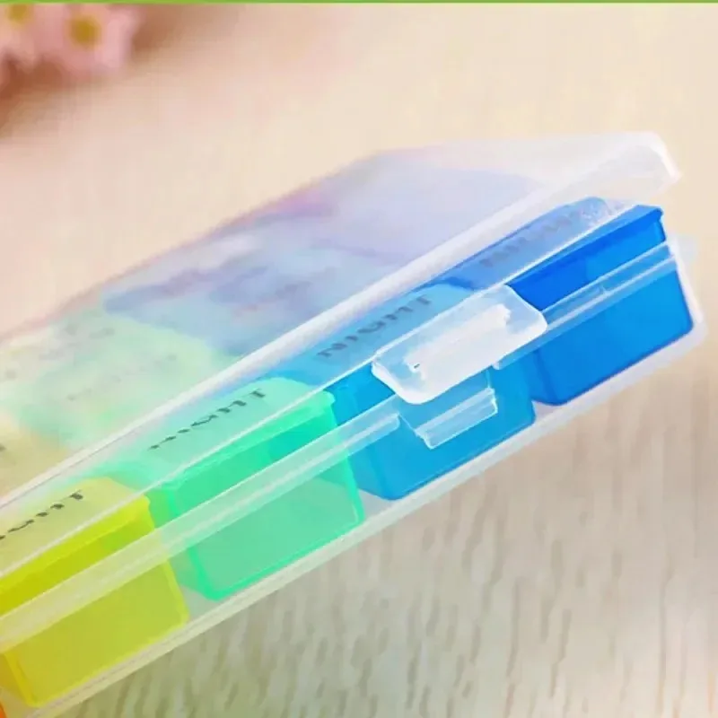 Pill Storage Box 7 Days Medicine Box Weekly Tablet Holder Storage Organizer Container Case Pill Box Splitters Weekly 7 Day 21