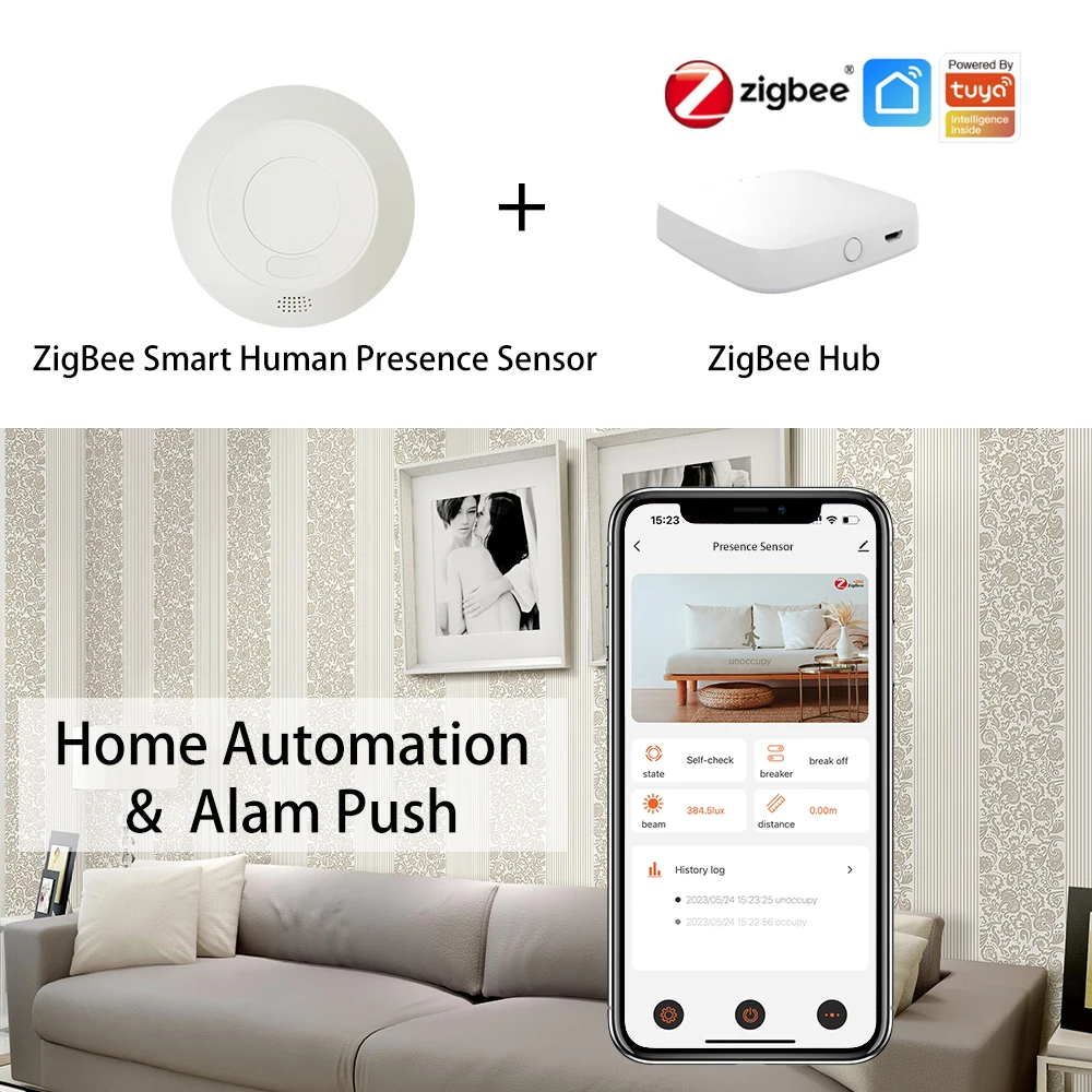 ZigBee/Wifi 5.8/24G MmWave Radar Human Presence Motion Sensor Switch Light Luminosity Detection 110/220V Tuya Smart Life Home motion sensor human presence sensor motion sensor switch light sensor