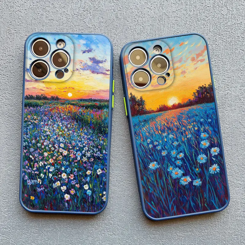 Aesthetic Beauty Sunset Flower Field Phone Case Covers