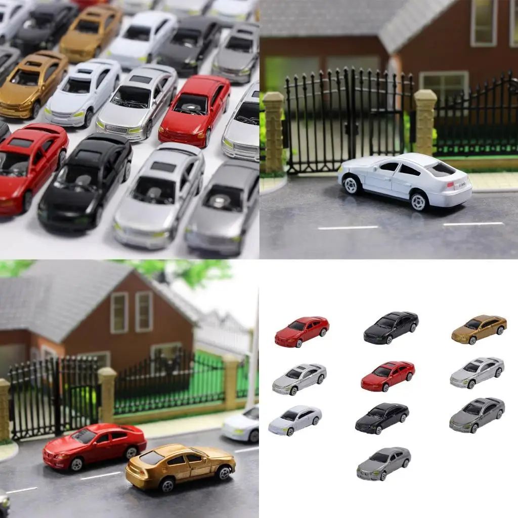 10 Pack 1/87 Miniature Vehicle Model Hobby Racing Car Train Layout Kids Toys for