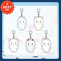 5pcs Kpop PLAVE YEJUN EUNHO BAMBY Keychain Cartoon Cute Acrylic Double Sides Printing Pendant Keyring Fans Collections Gift 1