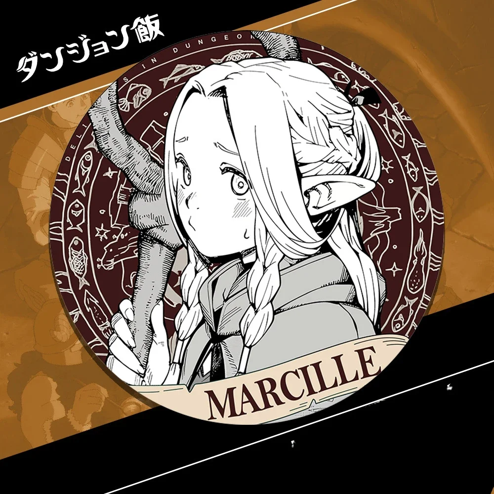

58MM New Marcille White Character Brown Background Costumes Badge Tinplate Attractive Accessories Popular Waterproof Supplies