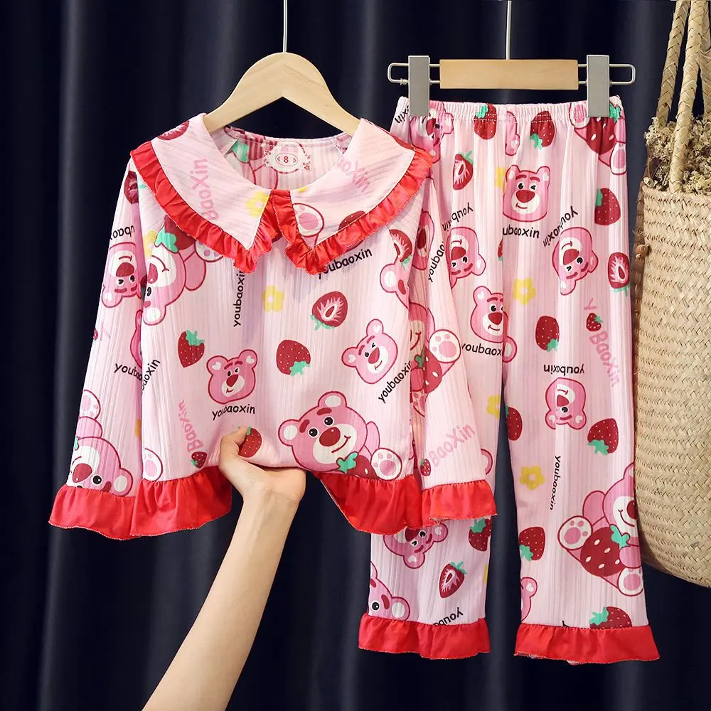 Long-sleeved Princess Style Internet Celebrity Live Broadcast Girl Baby Suit Sleepwear Kids Pajamas Pajama Robe Children's