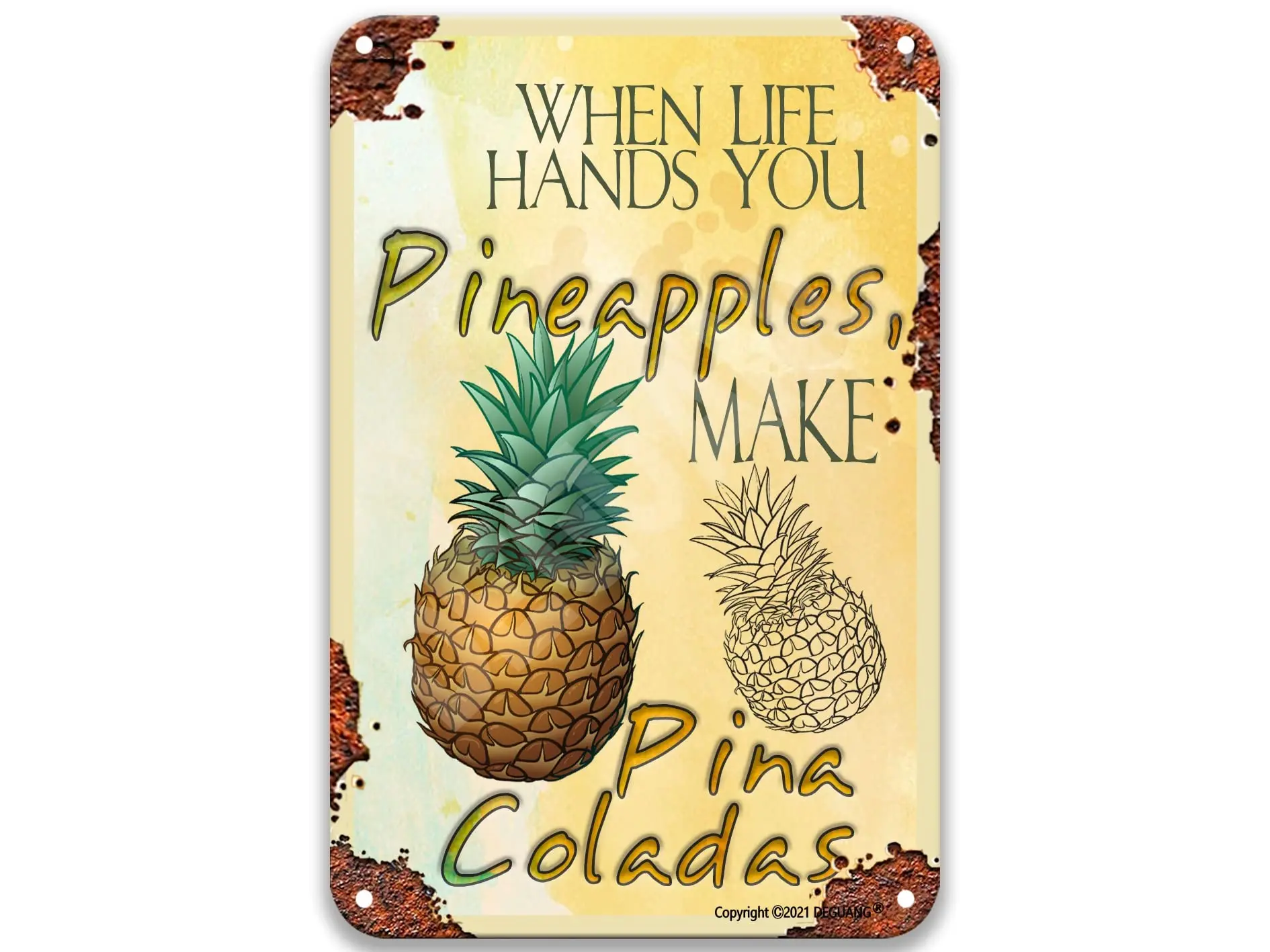 

Когда жизнь руки вы ананасы, сделать Pina Coladas оловянные постеры винтажные фермерские знаки для кухни жестяные знаки винтажный фермерский Декор Dec