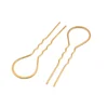 10pcs U Shaped Hairpins Wavy Hair Clips Alloy Bobby Pin Hair Stick for Women and Girls (Golden) U shaped hair pins 1