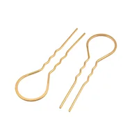 10pcs U Shaped Hairpins Wavy Hair Clips Alloy Bobby Pin Hair Stick for Women and Girls (Golden) U shaped hair pins 1