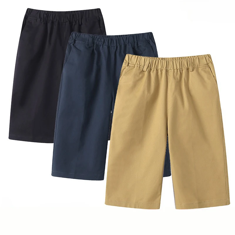 

Childrens clothing Kids khaki shorts summer pants girls and boys stretch cotton college style students pants boys clothes