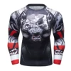 Hot Sale Boxing Training Kits Wolf Print Mma BJJ Rashguard Jiu jitsu T-shirt + Muay Thai Shorts Men Compression Combat Sportsuit 4