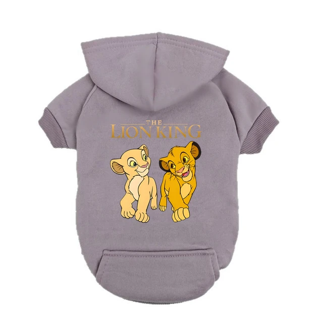 Lion King Dog Hoodie - Cute Simba Nala Puppy Sweater for Small Breed Dogs - Blue Fleece Pet Clothes Outfit 2