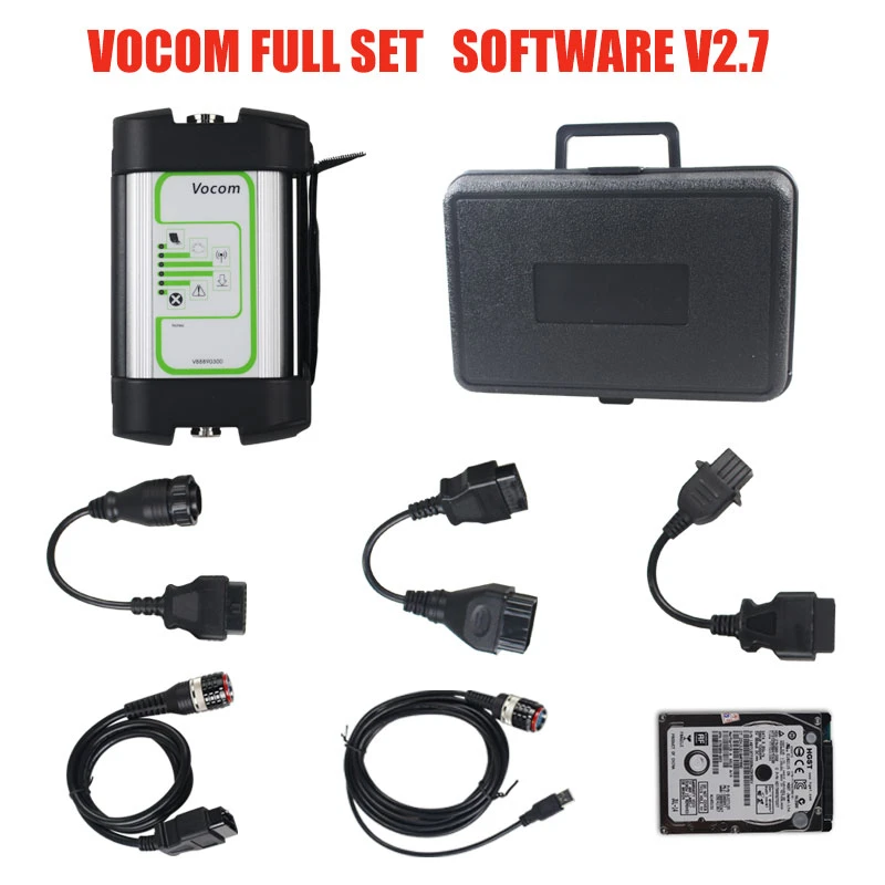 test car battery with multimeter VOCOM forVolvo 88890300 with HDD Software V2.8.0 Vocom Interface VOCOM 88890300 forVolvo/forUD/forMack Truck battery load testing