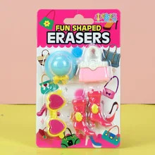 

Women's Blowing Lipstick High Heels Eraser Set Student Eraser Stationery School Supplies