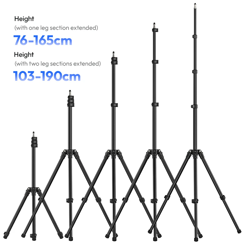Ulanzi TT43 1.9M Reversible Leg Light Stand Tripod Aluminum Alloy Light Stand for LED Light Projector Flash Softbox Max Load 6KG