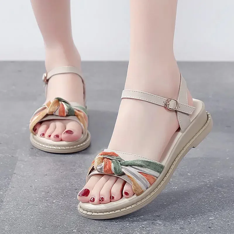 

Summer New Sandals Women's round Toe Thick Bottom Increased Elegant Luxury Women's Sandals Mother Shoes Comfortable Breathable