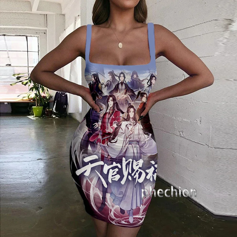 

phechion Heaven Official's Blessing 3D Print Dress Women Halter Sleeveless Fashion Ladies Dresses Novel Sexy Womens Clothing Y22