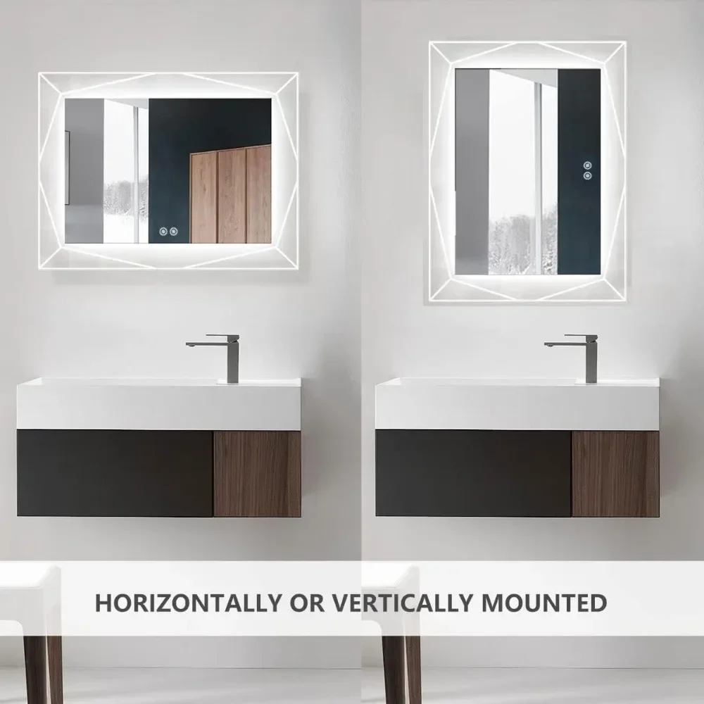 LED Bathroom Mirror with Lights, LED Lighted Bathroom Vanity Mirror, Led Mirror for Bathroom, Bluetooth Smart Miror 48 x 28 inch