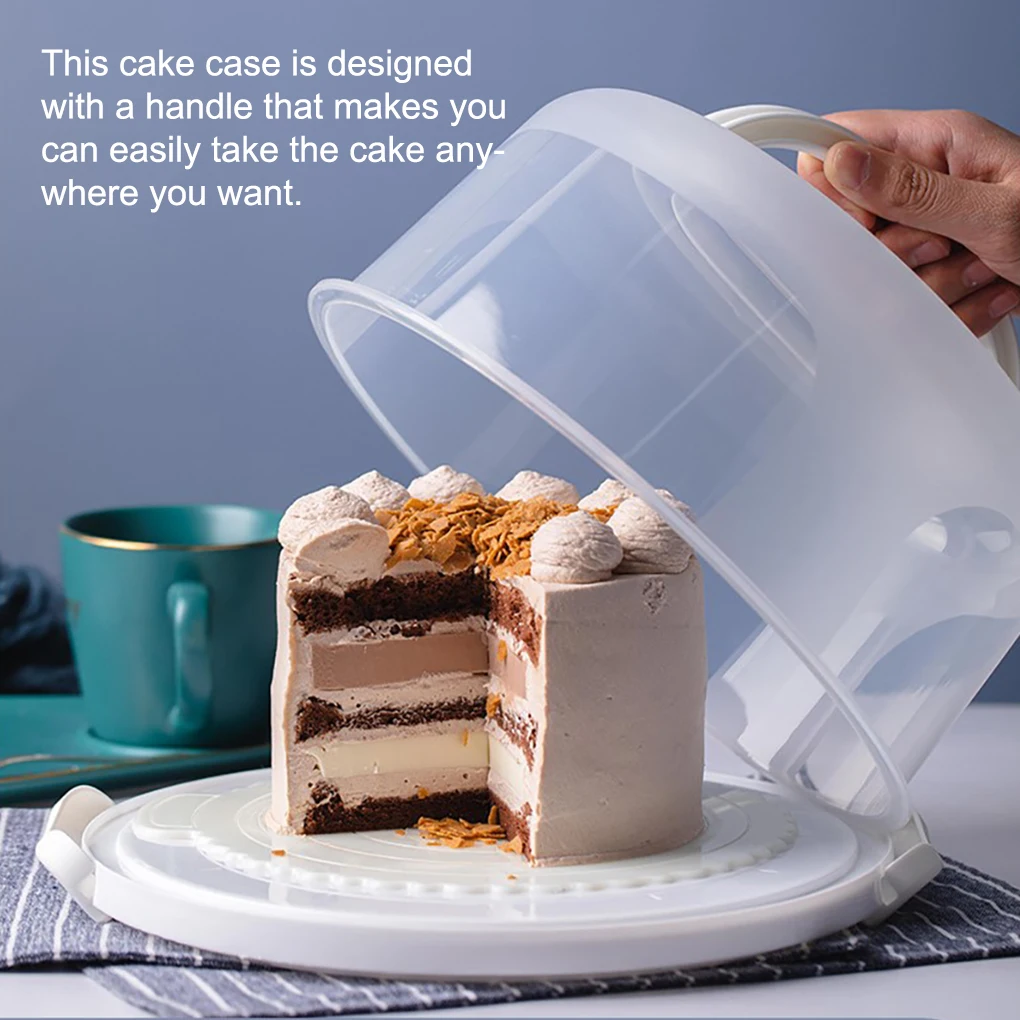 10InchBirthdayCakeStorageBoxwithHandlePortableHandheldCakesCarrierDessertCase