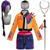 New Arrive KPop Demon Hunters Cosplay Rumi  Same Style Girls Outfits Halloween Christmas Carnival Party Children's Clothing Sets