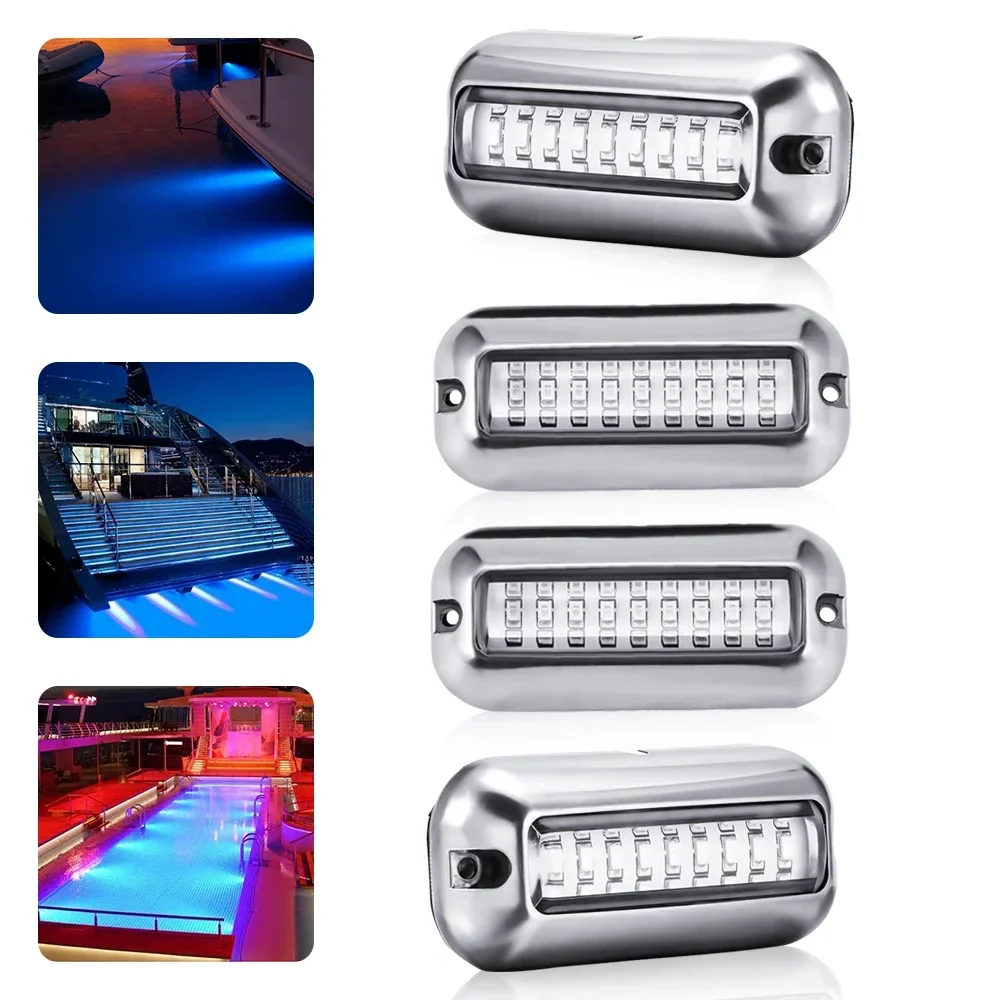27LED 해양 트랜섬 램프 50W 항해용 램프 요트 보트 액세서리 보트 트랜섬 라이트 수중 폰툰 해양 선박 보트 도구
