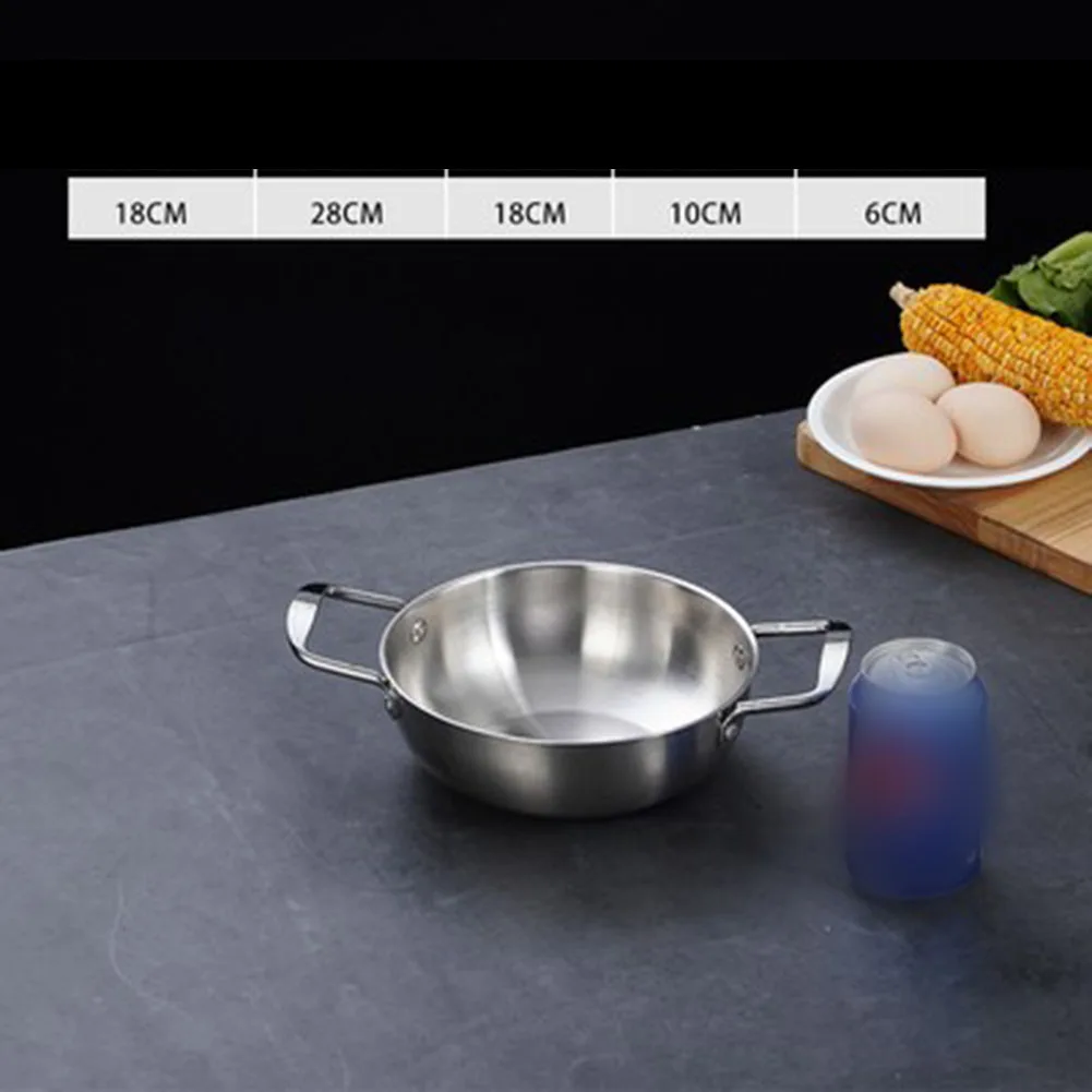 

Soup Pot Pan Style Kimchi Pot Thickened Hot 1pcs Double Ear Kitchen Korean Seafood Pot Stainless Steel Brand New