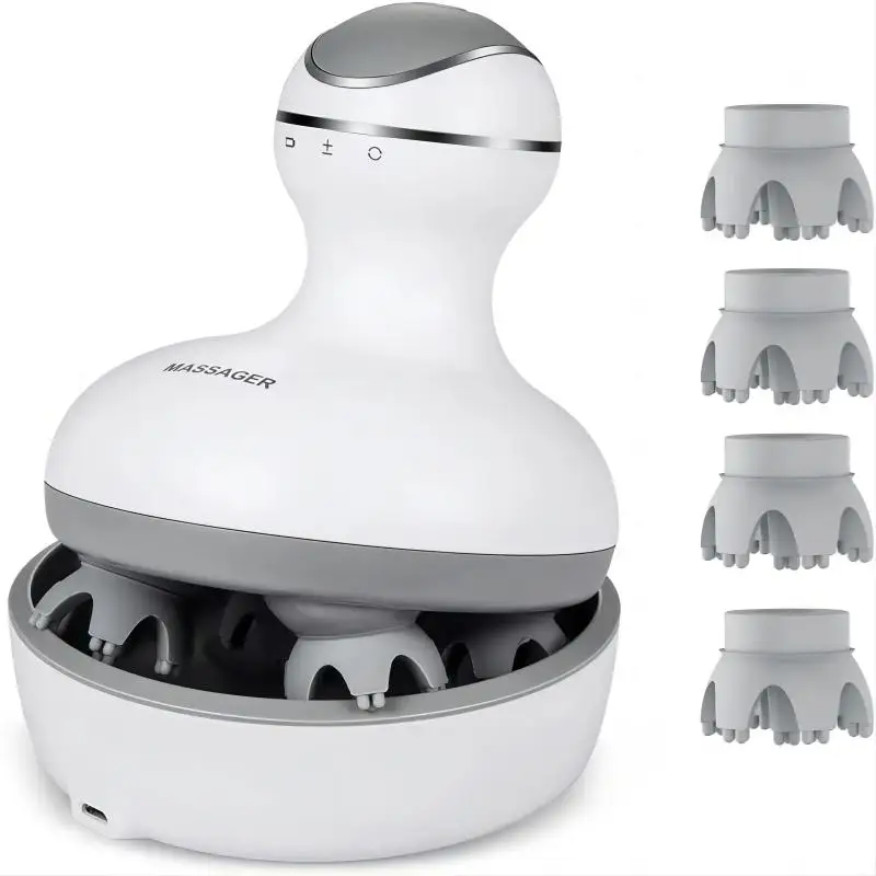3D Electric Head Scalp Massager with 4 Massage Heads for Hair Growth Body Massager Health Care Relax Shoulder Neck Stress Relief