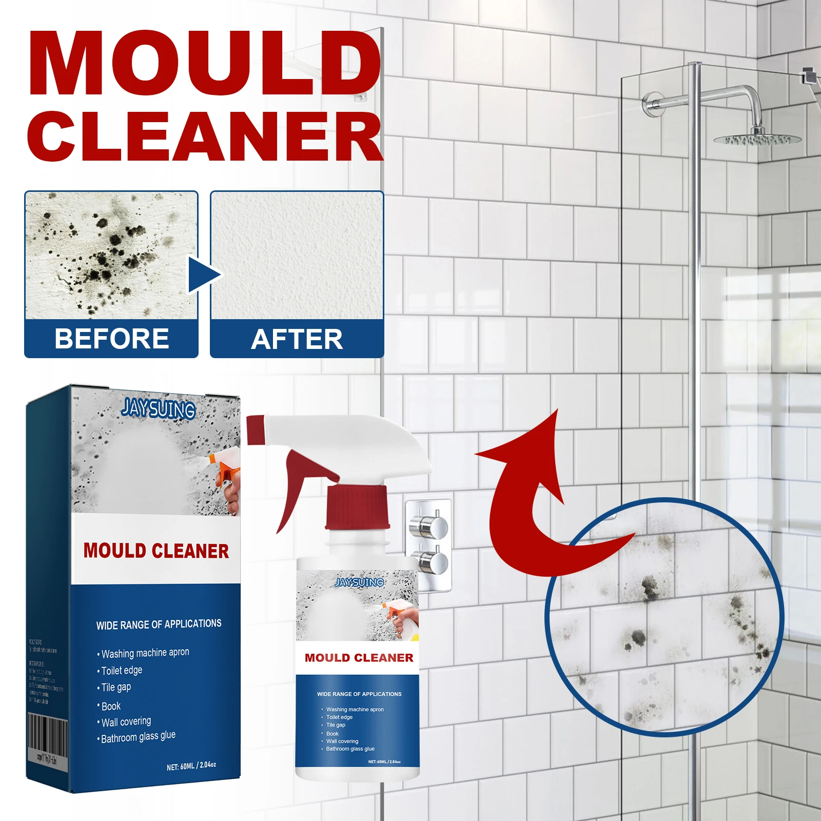 Foam Cleaner Ceramic and Wall Mildew Remover Home Cleaning Agent Washing Machine Mildew Remover Tile Sink Mildew Remover