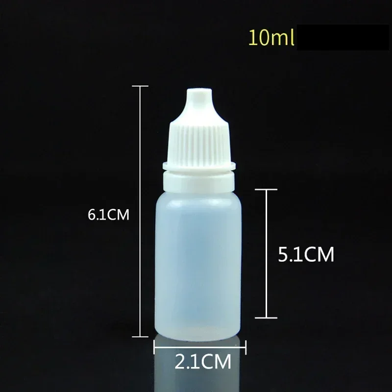 Dropper Bottle 10ml 25/50/100Pcs Eyes Liquid Dropper Refillable Bottle Eye Care Liquid Drop Sample Bottle Plastic Squeezable Vial