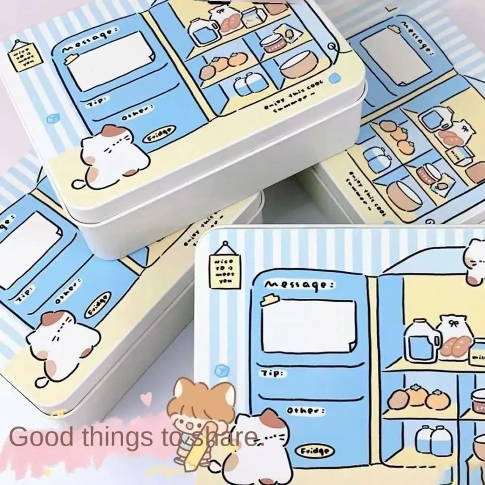 

Новый железный жестяной контейнер для хранения с мультяшным рисунком, пыленепроницаемый с крышкой, милый маленький контейнер для хранения карт