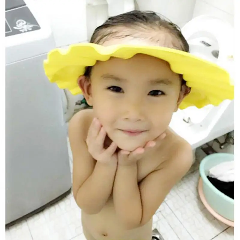 1pc Kids Bath Visor Hat Adjustable Baby Shower Cap Protect Shampoo Hair Wash Shield For Children Infant Waterproof Cap Care