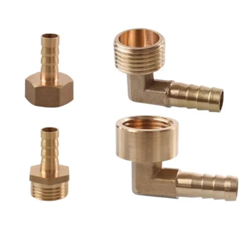 Brass Pipe Fitting 1/8" 1/4" 3/8" 1/2" 3/4" 1" BSP Male Female 3-50mm Hose Barb Tail Nipple Straight / Elbow 90 Degree Brass Pipe Fitting Connector