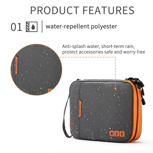Sac De Rangement Pour Chargeurs Et Câbles - Étui Élastique Avec Compartiments - Gestion Des Câbles De Voyage