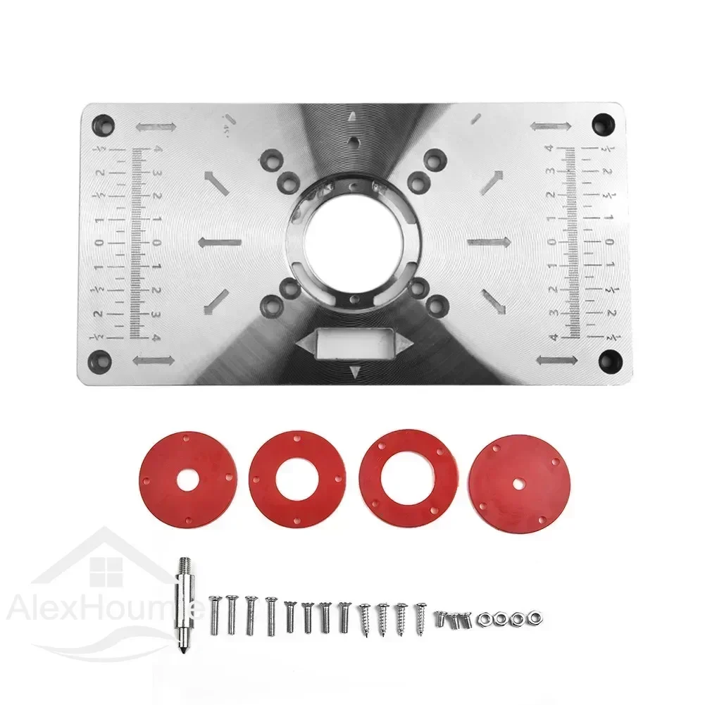 Aluminum Router Table Plate for Woodworking Table Top Insert Mounting Plate Wood Tools Trimming Milling Machine with Accessories
