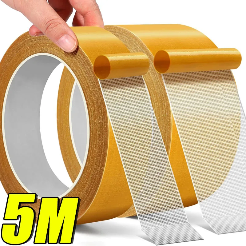 Double Sided Adhesive Tape Double Sided Tape 1Roll Double Sided Tape High Viscosity Grid Fiber